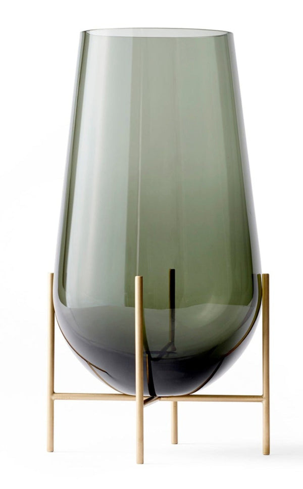 Echasse Vase - Audo Copenhagen - Vases - Medium - Smoke/Brushed Brass - HORNE