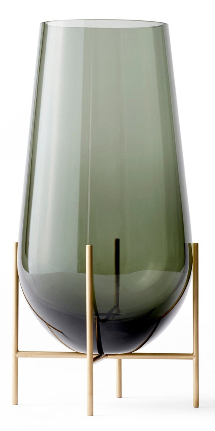 Echasse Vase - Audo Copenhagen - Vases - Large - Smoke/Brushed Brass - HORNE