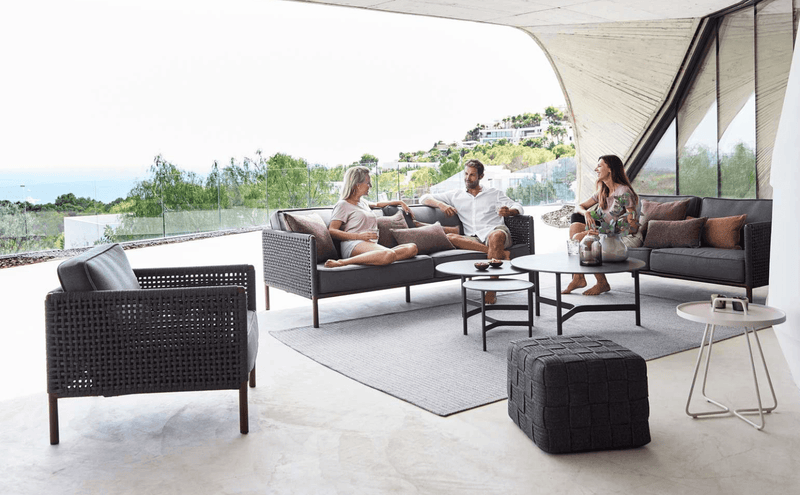 Encore 3 - Seater Sofa - Cane Line - Outdoor Furniture - Lava Grey/Dark Grey - HORNE