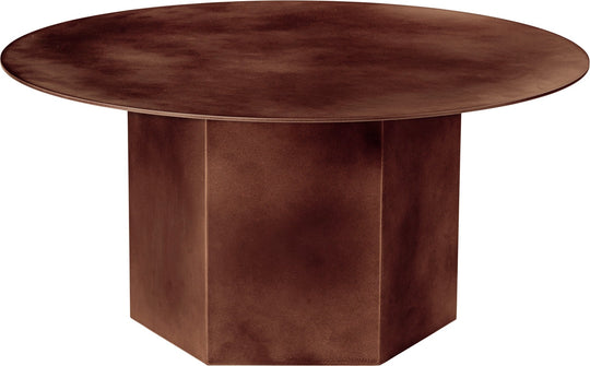 Epic Steel Coffee Table - 31.5" Diameter - Gubi - Table + Task - Earthy Red Steel - HORNE