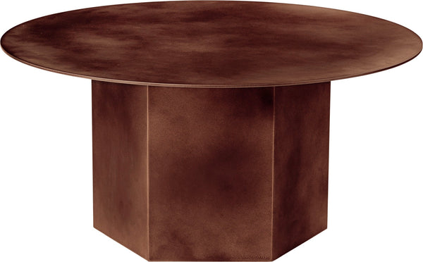 Epic Steel Coffee Table - 31.5" Diameter - Gubi - Table + Task - Earthy Red Steel - HORNE