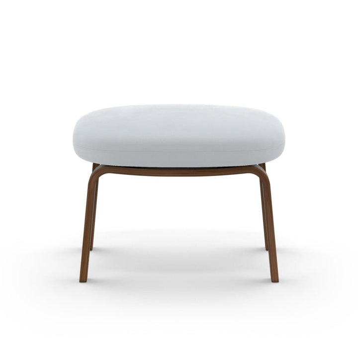 Era Footstool - Wood Legs - Normann Copenhagen - Stools + Benches + Ottomans - Sorensen Leather Ultra - Black - Oak - HORNE