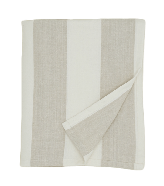 Essential Striped Tablecloth - Hawkins New York - Kitchen + Table Linens - Ivory/ Flax - HORNE
