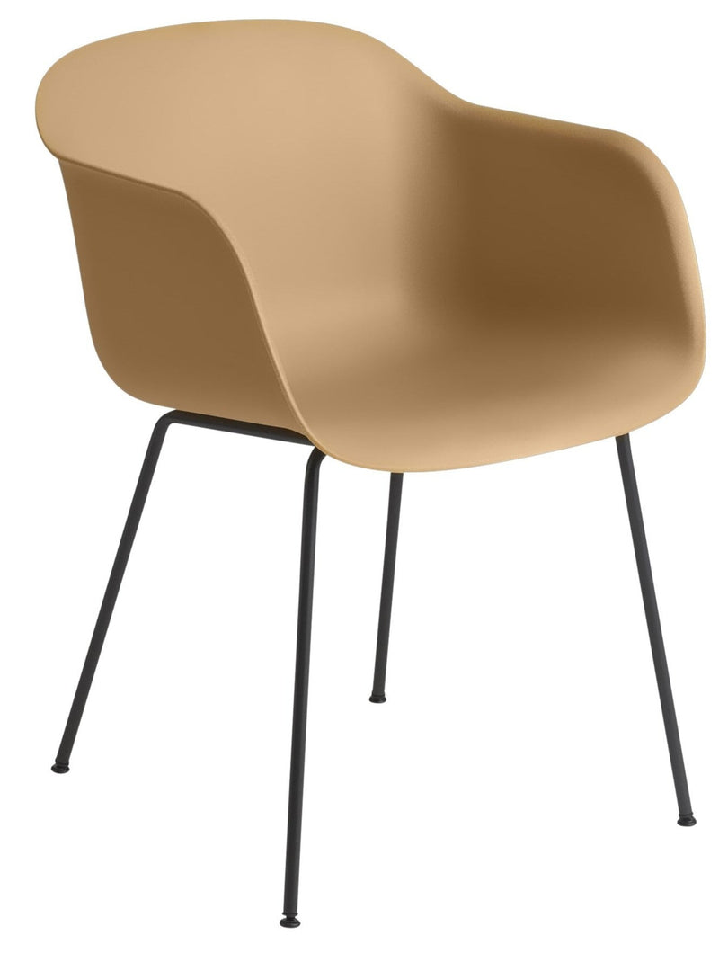Fiber Armchair - Tube Base - Muuto - Chairs - Black Shell & Black Tube Base - HORNE