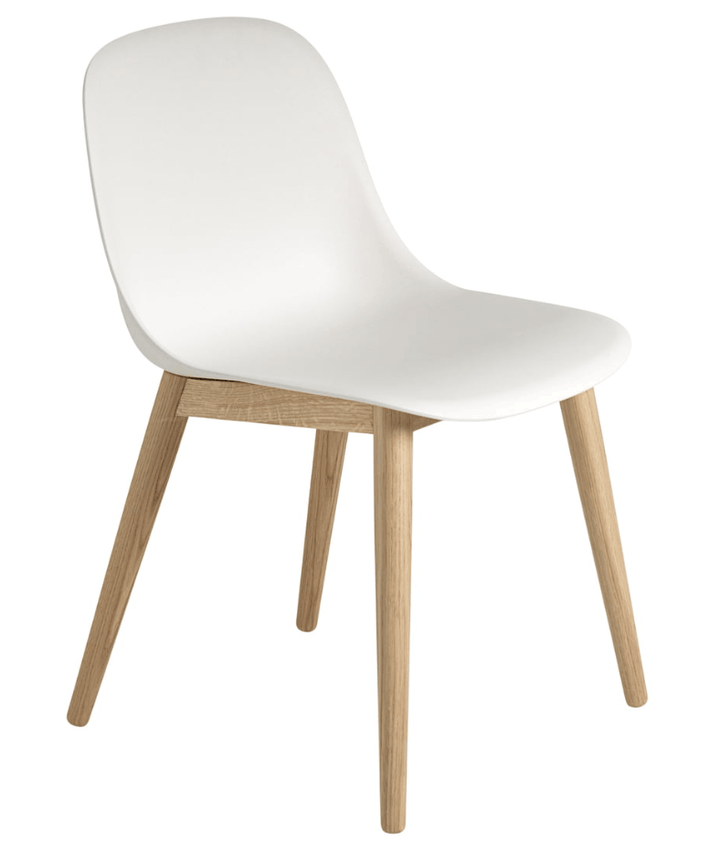 Fiber Side Chair - Wood Base - Muuto - Chairs - Natural White & Oak Base - HORNE