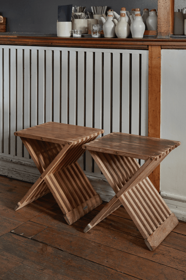 Fionia Folding Stool/Table - Teak - Skagerak by Fritz Hansen - Outdoor Furniture - HORNE