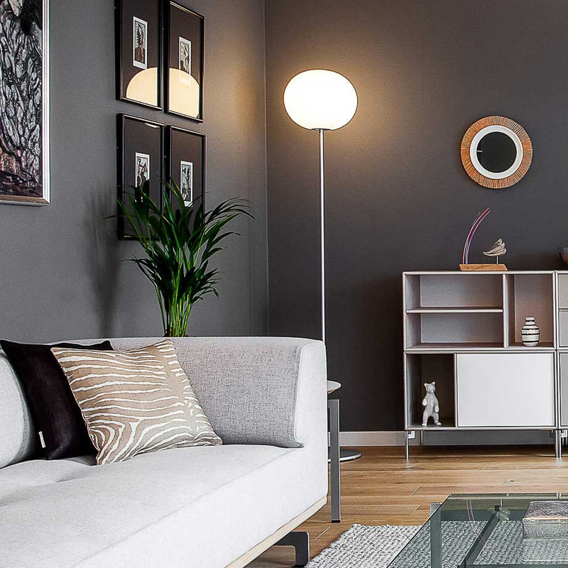 Flos Glo - Ball Dimmable Floor Lamp - Small/F1 - Flos - Floor Lamps - Matte Black - F1: 53.14