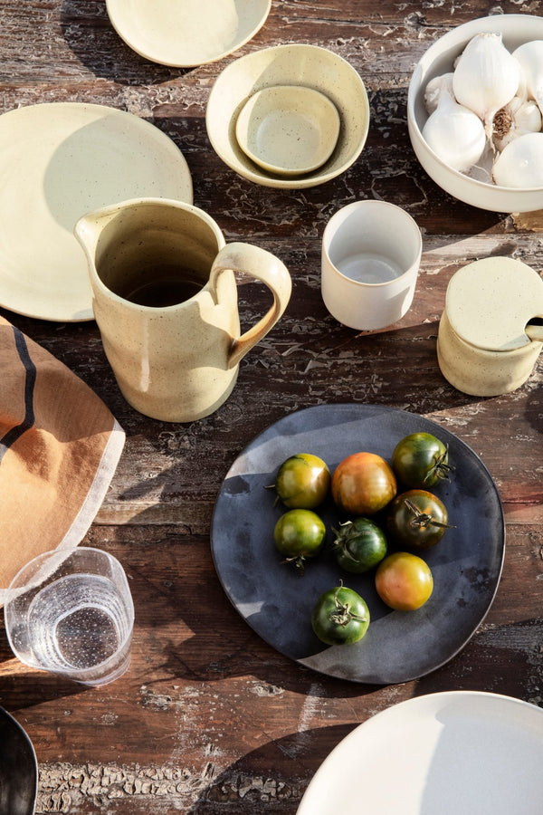 Flow Plate - Small - Ferm Living - Dinnerware - Yellow speckle - HORNE