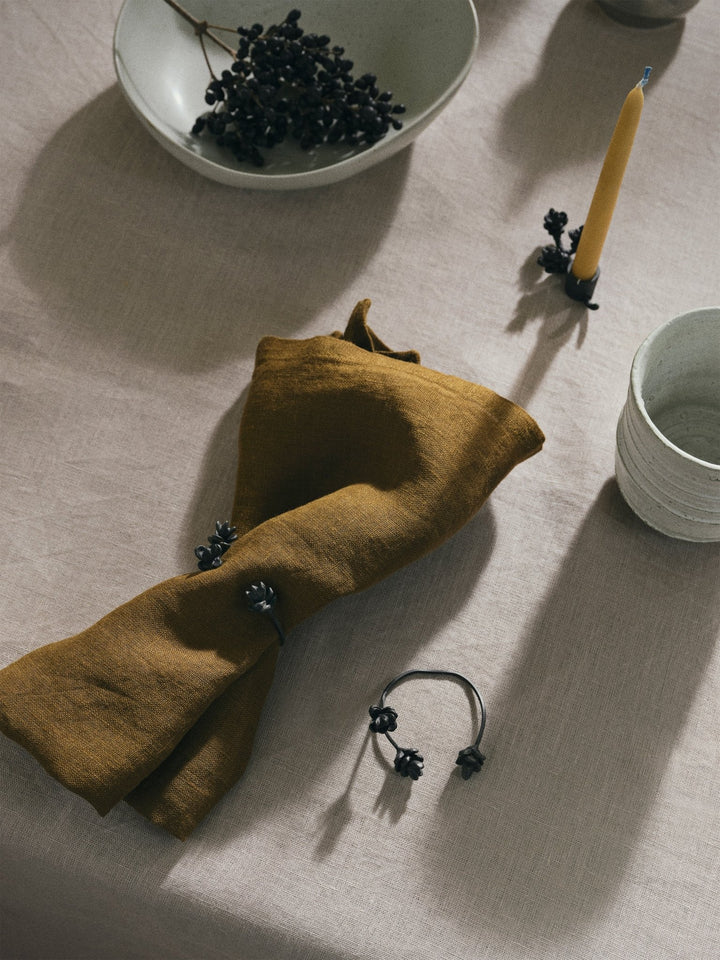 Forest Napkin Rings - Set of 4 - Ferm Living - Kitchen Tools - Black Brass - HORNE