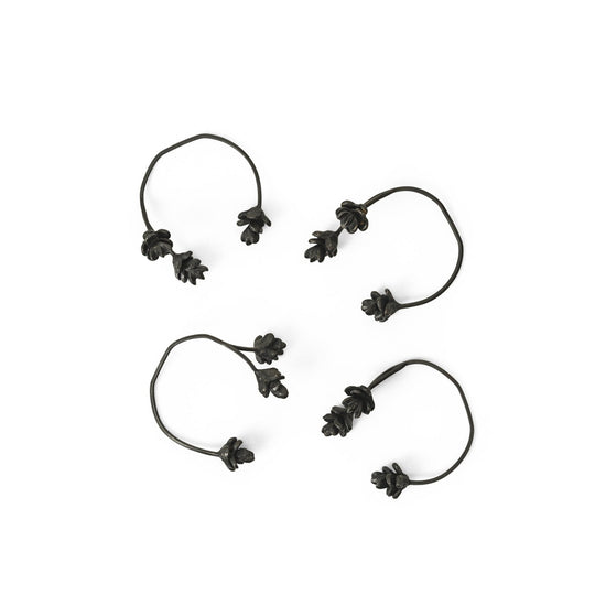 Forest Napkin Rings - Set of 4 - Ferm Living - Kitchen Tools - Black Brass - HORNE