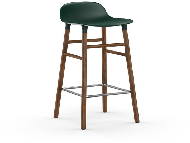 Form Barstool - Normann Copenhagen - Stools + Benches + Ottomans - Green - Low - Walnut - HORNE