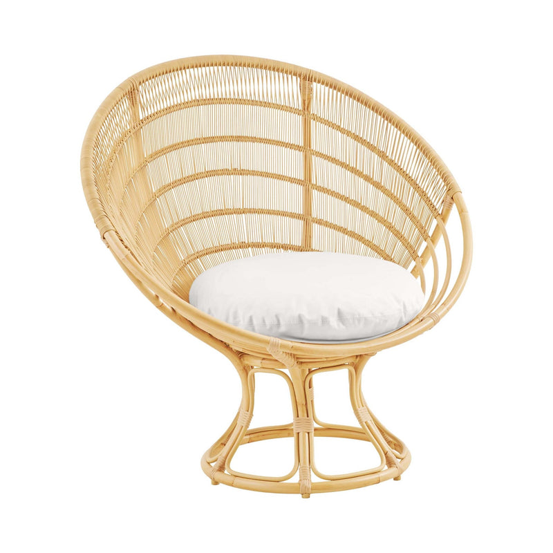 Franco Albini Luna Sun Chair - Exterior - Sika Design - Outdoor Furniture - Natural - Tempotest White Canvas - HORNE