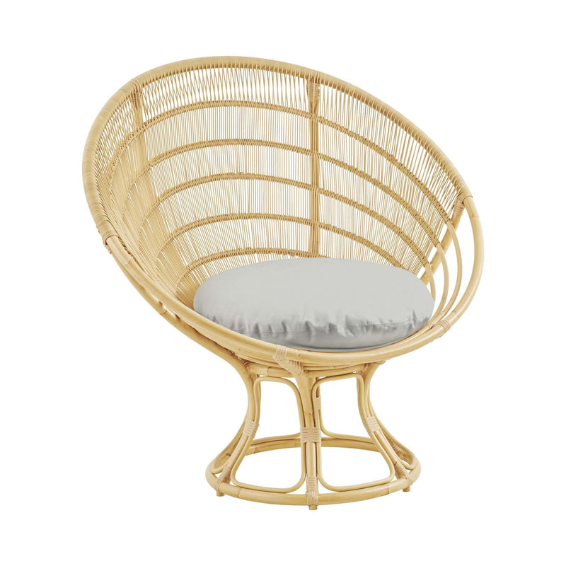 Franco Albini Luna Sun Chair - Exterior - Sika Design - Outdoor Furniture - Natural - Tempotest White Canvas - HORNE