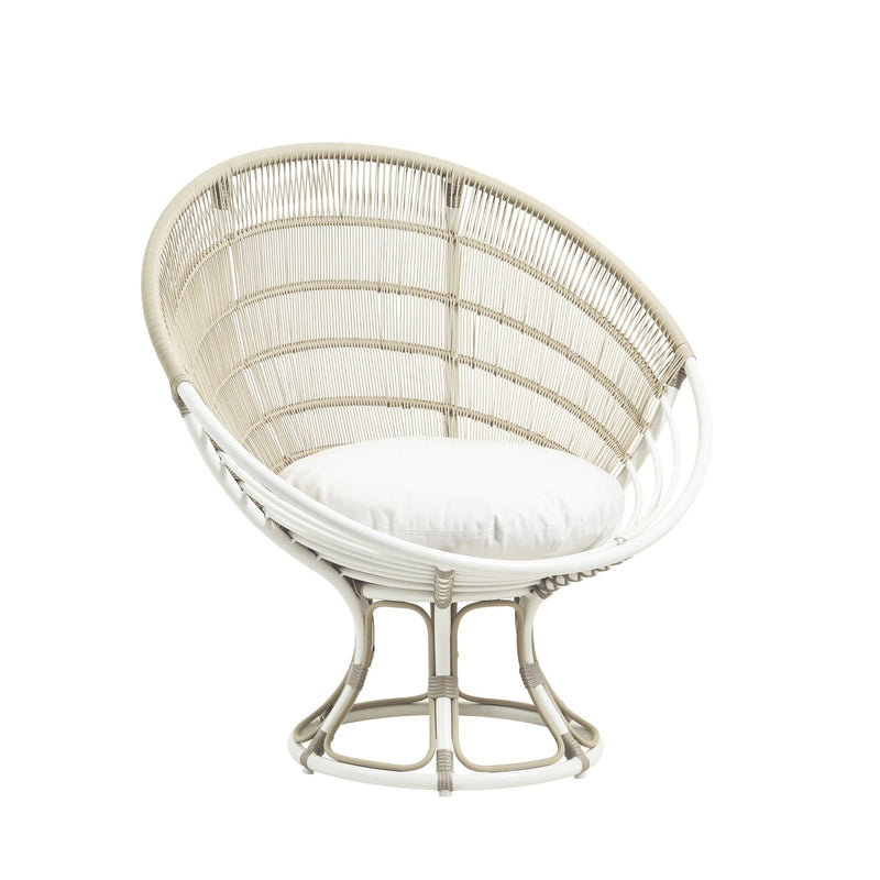 Franco Albini Luna Sun Chair - Exterior - Sika Design - Outdoor Furniture - Natural - Tempotest White Canvas - HORNE