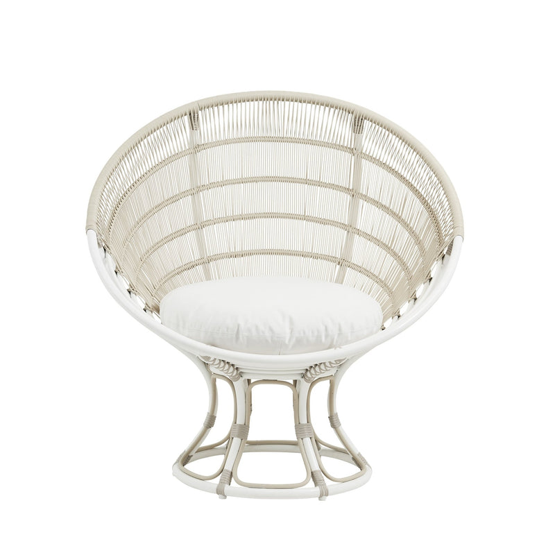 Franco Albini Luna Sun Chair - Exterior - Sika Design - Outdoor Furniture - Natural - Tempotest White Canvas - HORNE