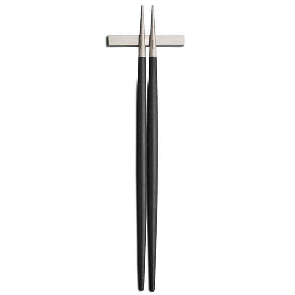 Goa Chopstick Set - Brushed Steel - Cutipol - Flatware + Serving Pieces - Black - HORNE