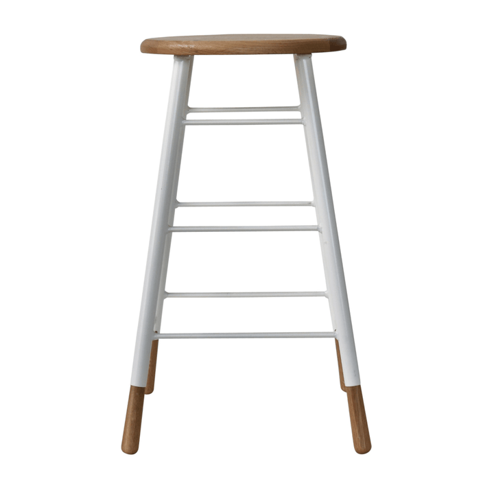 Gordon Stool - Lostine - Stools + Benches + Ottomans - Bar Stool - White Base Natural - HORNE