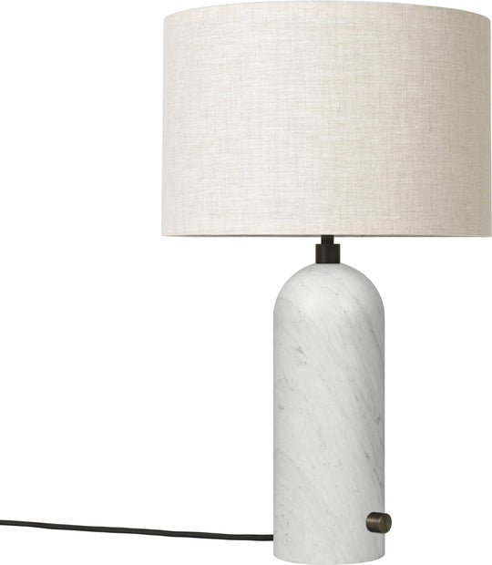 Gravity Table Lamp - Small - Gubi - Floor Lamps - White Marble - Canvas - HORNE