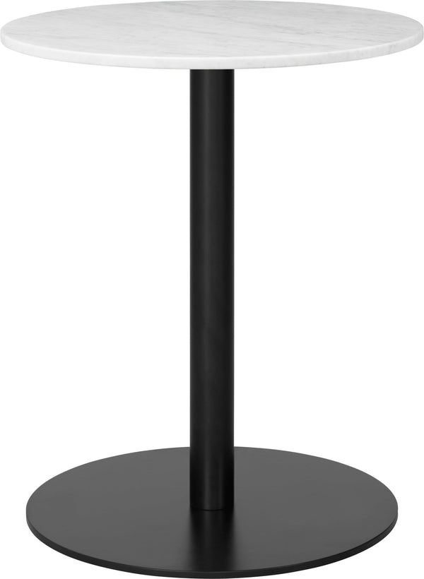 Gubi 1.0 Dining Table - Ø60 - Gubi - Tables + Desks - Black - White Carrara - HORNE