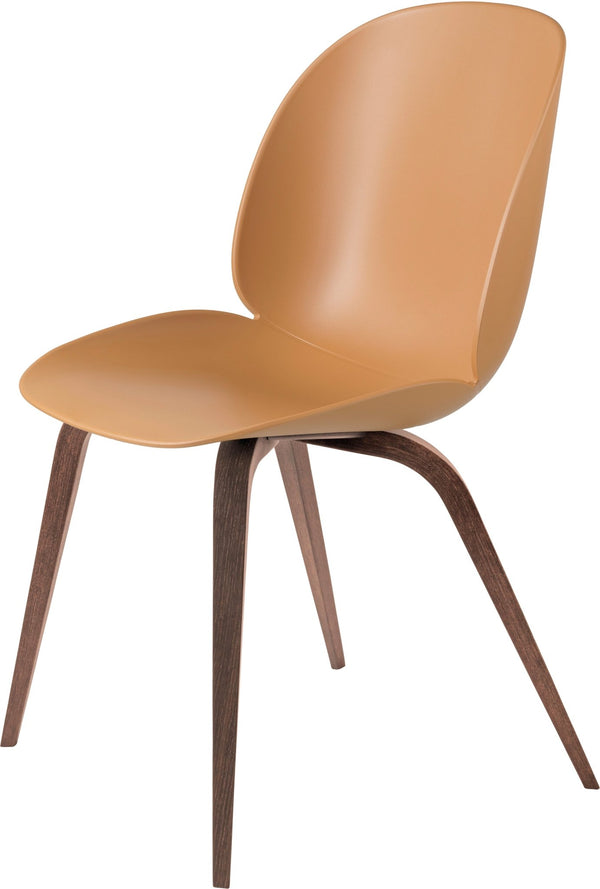 Beetle Dining Chair - American Walnut Base - Gubi - Chairs - Amber Brown - HORNE
