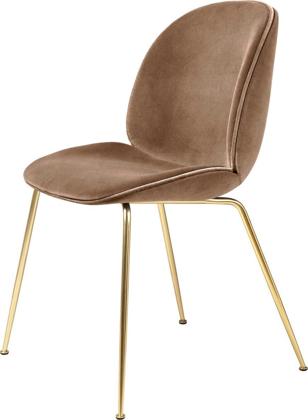 Beetle Dining Chair - Fully Upholstered - Gubi - Chairs - Matte Brass - Canvas 2 - 0674 - HORNE