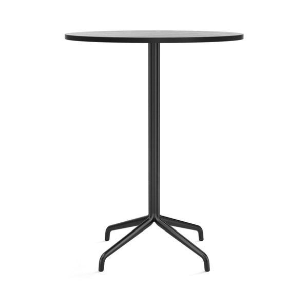 Harbour Column Bar Table - 32" Dia with Feet - Audo Copenhagen - Tables + Desks - Black Oak Veneer - HORNE