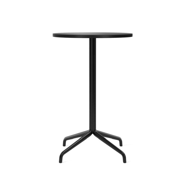 Harbour Column Counter Table - 24" Dia with Feet - Audo Copenhagen - Tables + Desks - Charcoal Linoleum - HORNE