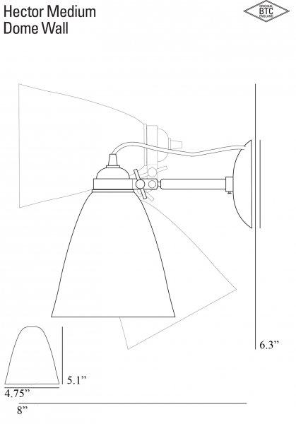Hector Medium Wall Light Plug/Switch/CordOriginal BTC