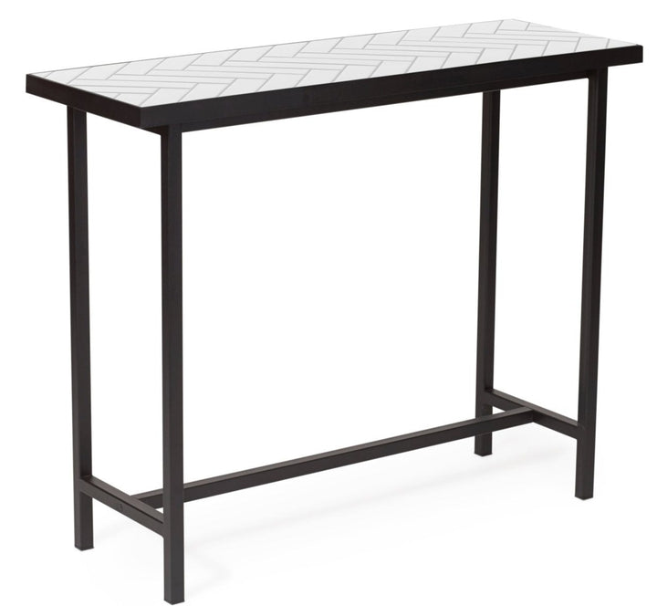 Herringbone Console Table - Warm Nordic - Tables - White - HORNE
