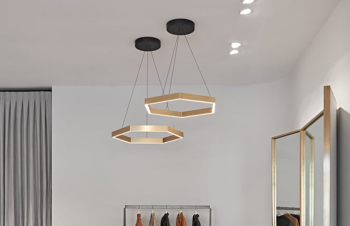 Hex Pendant 750 - Resident - Pendants - Brass - HORNE