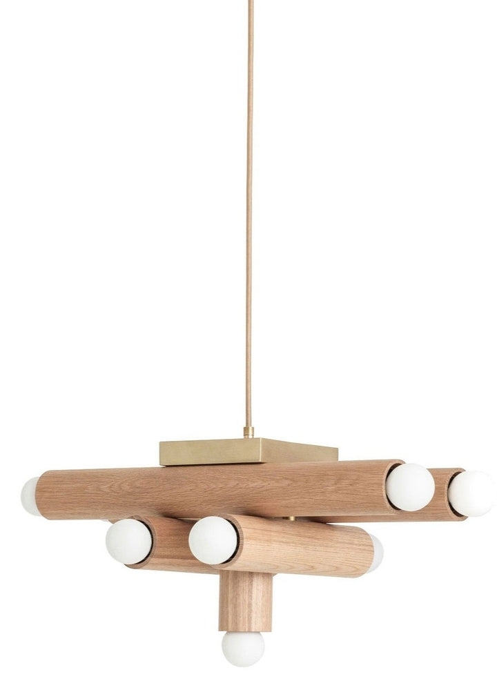 Hieroglyph Pendant - Workstead - Pendants - Natural Oak - Hewn Brass + Beige Cord - HORNE