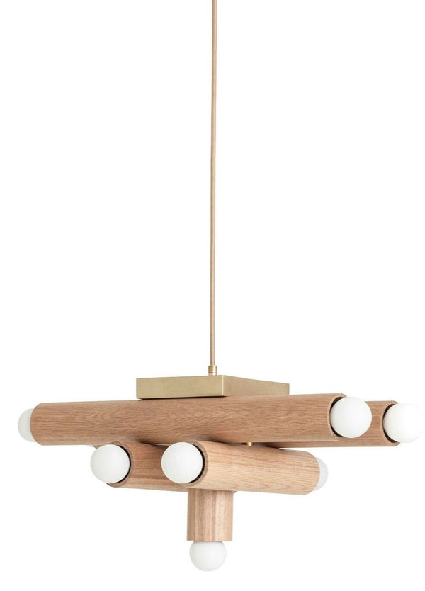 Hieroglyph Pendant - Workstead - Pendants - Natural Oak - Hewn Brass + Beige Cord - HORNE
