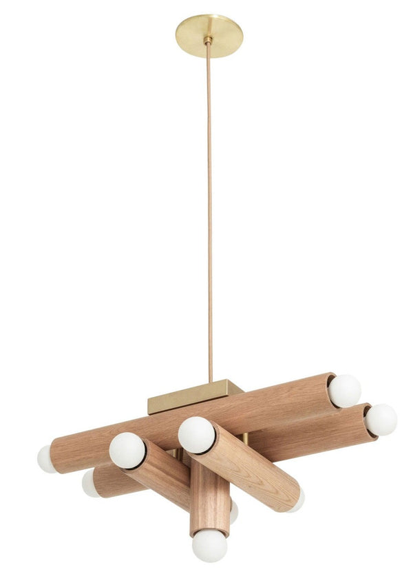 Hieroglyph Pendant - Workstead - Pendants - Natural Oak - Hewn Brass + Beige Cord - HORNE