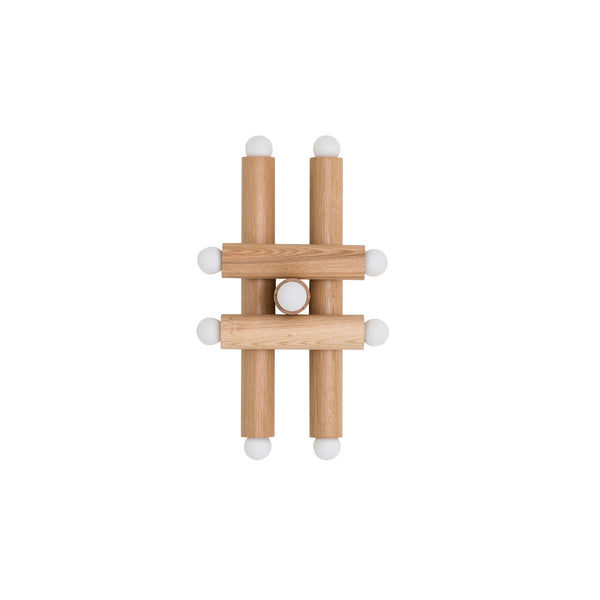 Hieroglyph Sconce - Workstead - Wall Sconces - Natural Oak - Hewn Brass - HORNE