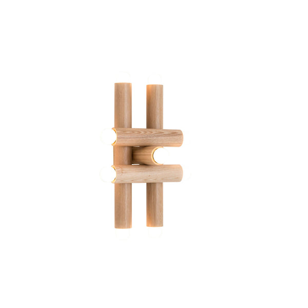 Hieroglyph Sconce - Workstead - Wall Sconces - Natural Oak - Hewn Brass - HORNE