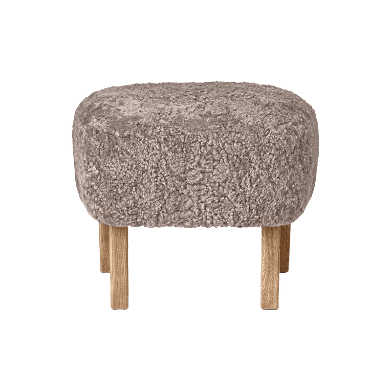 Ingeborg Footstool - Sheepskin - Audo Copenhagen - Stools + Benches + Ottomans - Moonlight - Smoked Oak - HORNE