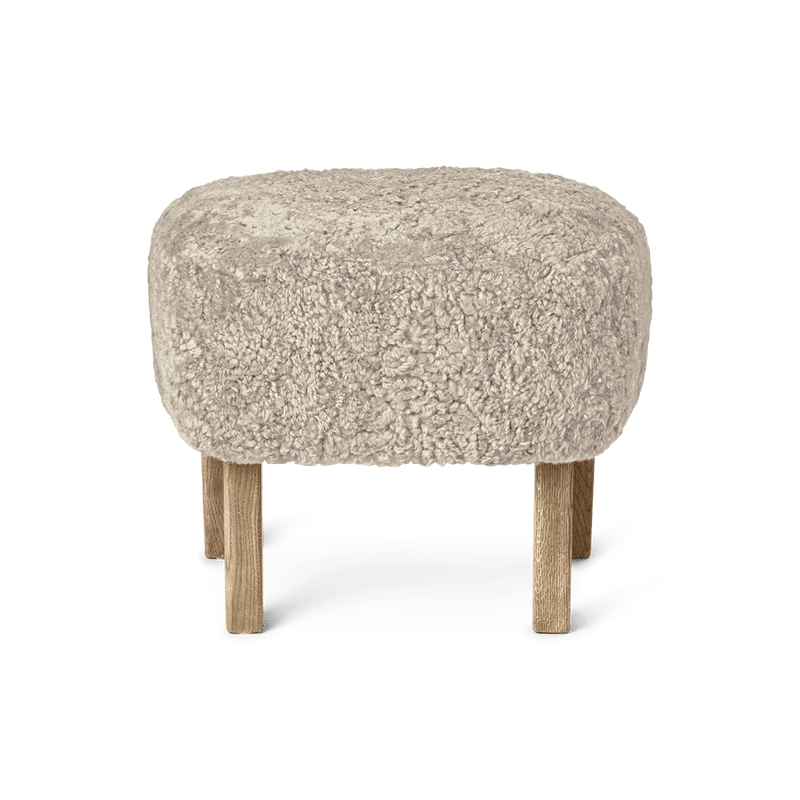 Ingeborg Footstool - Sheepskin - Audo Copenhagen - Stools + Benches + Ottomans - Moonlight - Smoked Oak - HORNE
