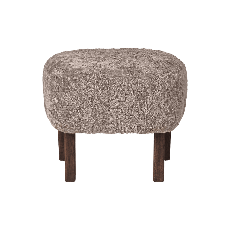 Ingeborg Footstool - Sheepskin - Audo Copenhagen - Stools + Benches + Ottomans - Moonlight - Smoked Oak - HORNE
