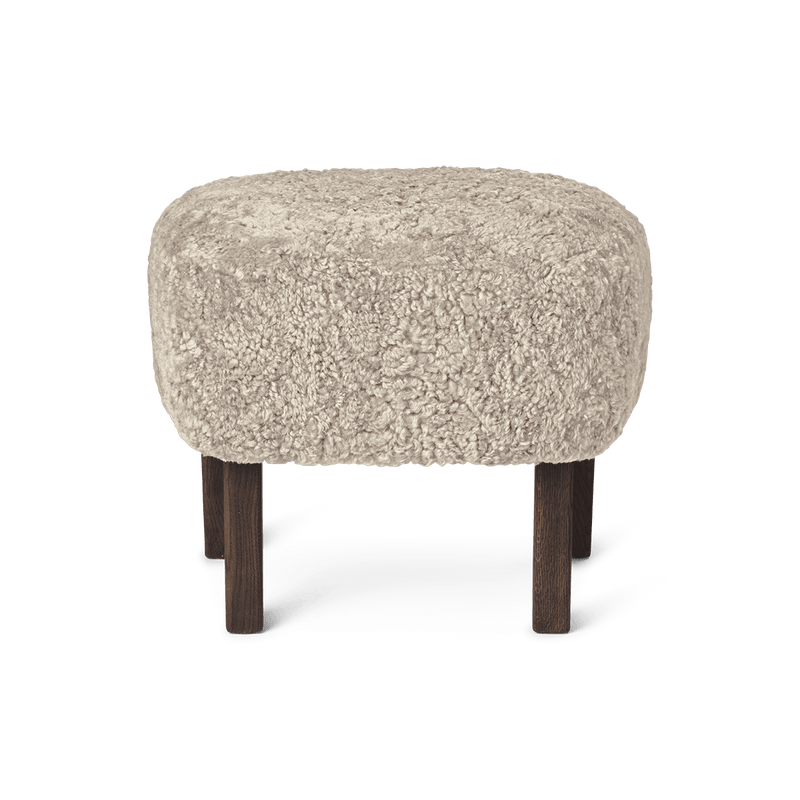 Ingeborg Footstool - Sheepskin - Audo Copenhagen - Stools + Benches + Ottomans - Moonlight - Smoked Oak - HORNE