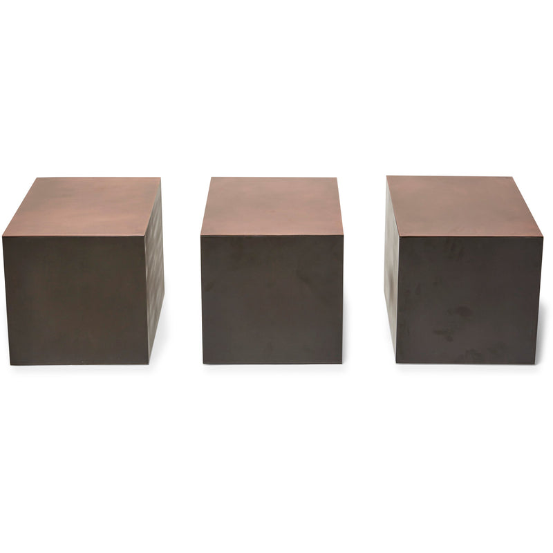 Inheritance Collection Block Table - Stephen Kenn - Tables + Desks - Blackened Steel Base & Copper Top - HORNE