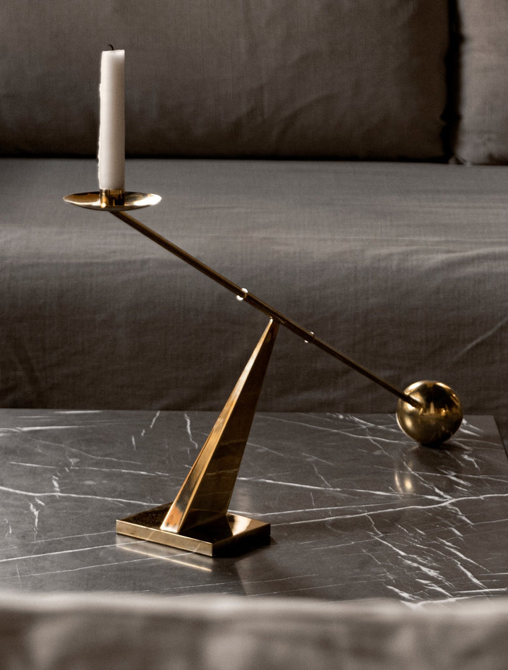 Interconnect Candle Holder - Large - Audo Copenhagen - Candle Holders - Bronzed Brass - HORNE