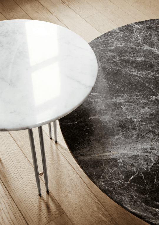 IOI Coffee Table - Round, 27.6"Dia - Gubi - Table + Task - White Carrara Marble - HORNE