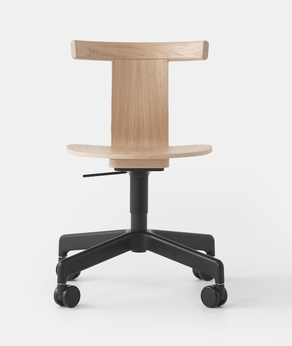 Jiro Swivel Chair With Casters - Resident - Chairs - Natural With Black Base - HORNE