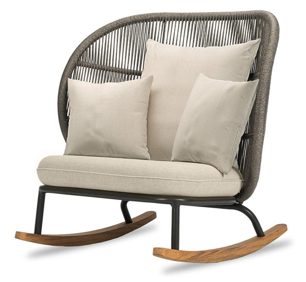 Kodo Rocking Chair - Vincent Sheppard - Outdoor Furniture - Fossil Grey - Almond - HORNE