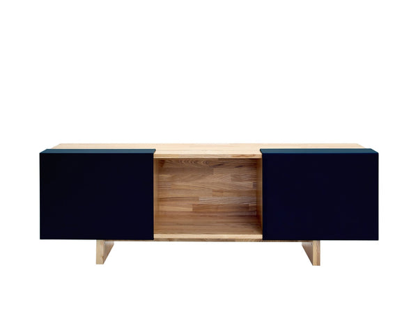 LAX 3X Shelf + Base - MASH Studios - Sideboards + Cabinets - Black - Walnut - HORNE