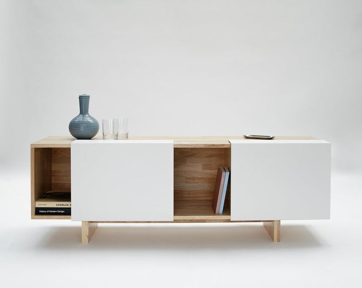 LAX 3X Shelf + Base - MASH Studios - Sideboards + Cabinets - Black - Ash - HORNE