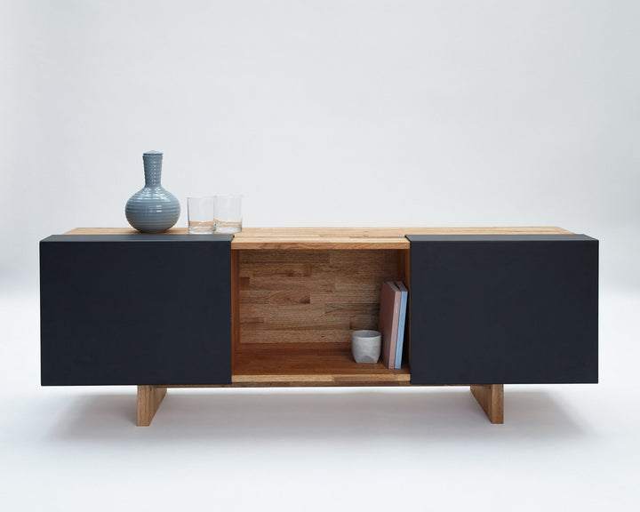 LAX 3X Shelf + Base - MASH Studios - Sideboards + Cabinets - Black - Ash - HORNE
