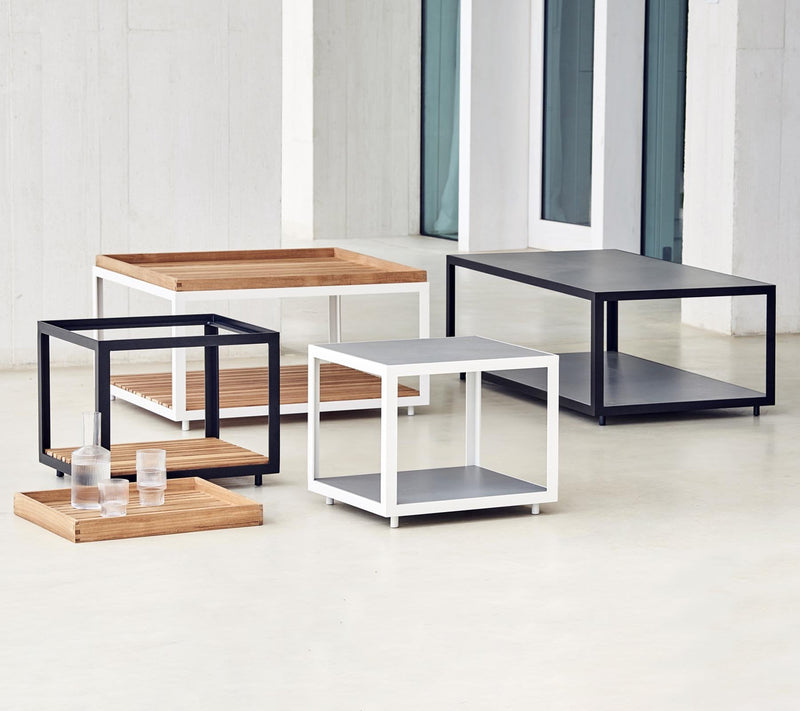 Level Coffee Table - Large - Cane Line - Outdoor Furniture - Lava Grey - Teak - HORNE