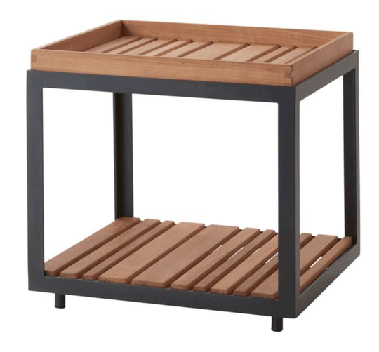 Level Coffee Table - Small - Cane Line - Outdoor Furniture - Lava Grey - Teak - HORNE