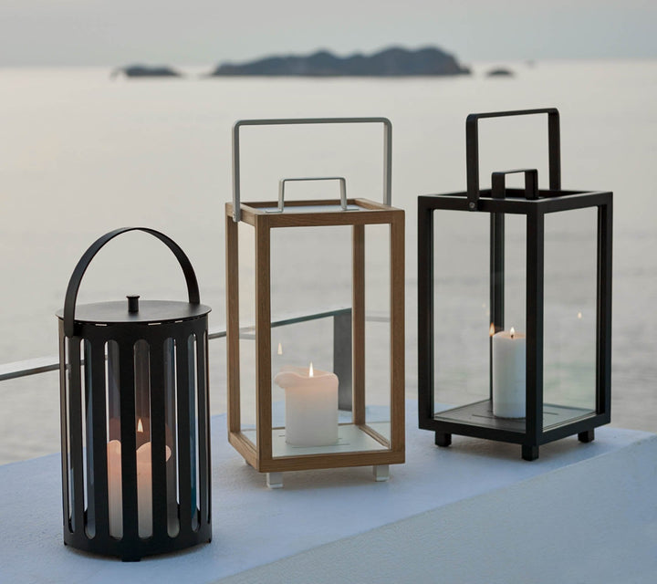 Lighthouse Lanterns - Teak - Cane Line - Candle Holders - Rectangular - HORNE